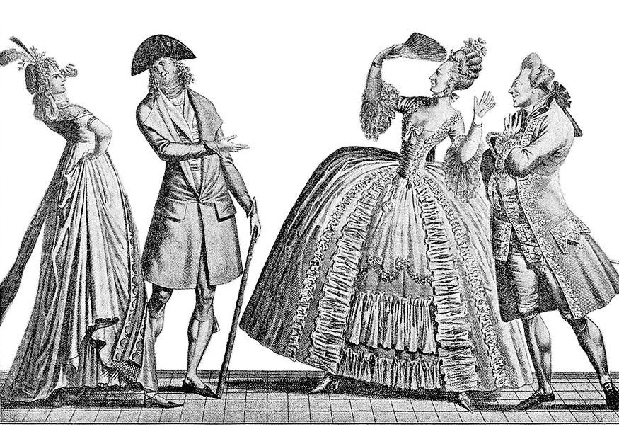 Coloring page french formal court styles 1778