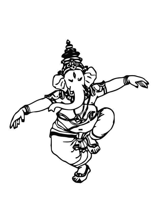 Coloring page ganesh