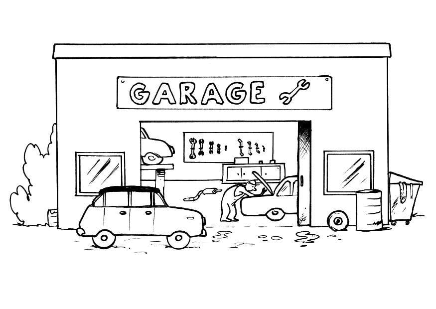 Coloring page garage