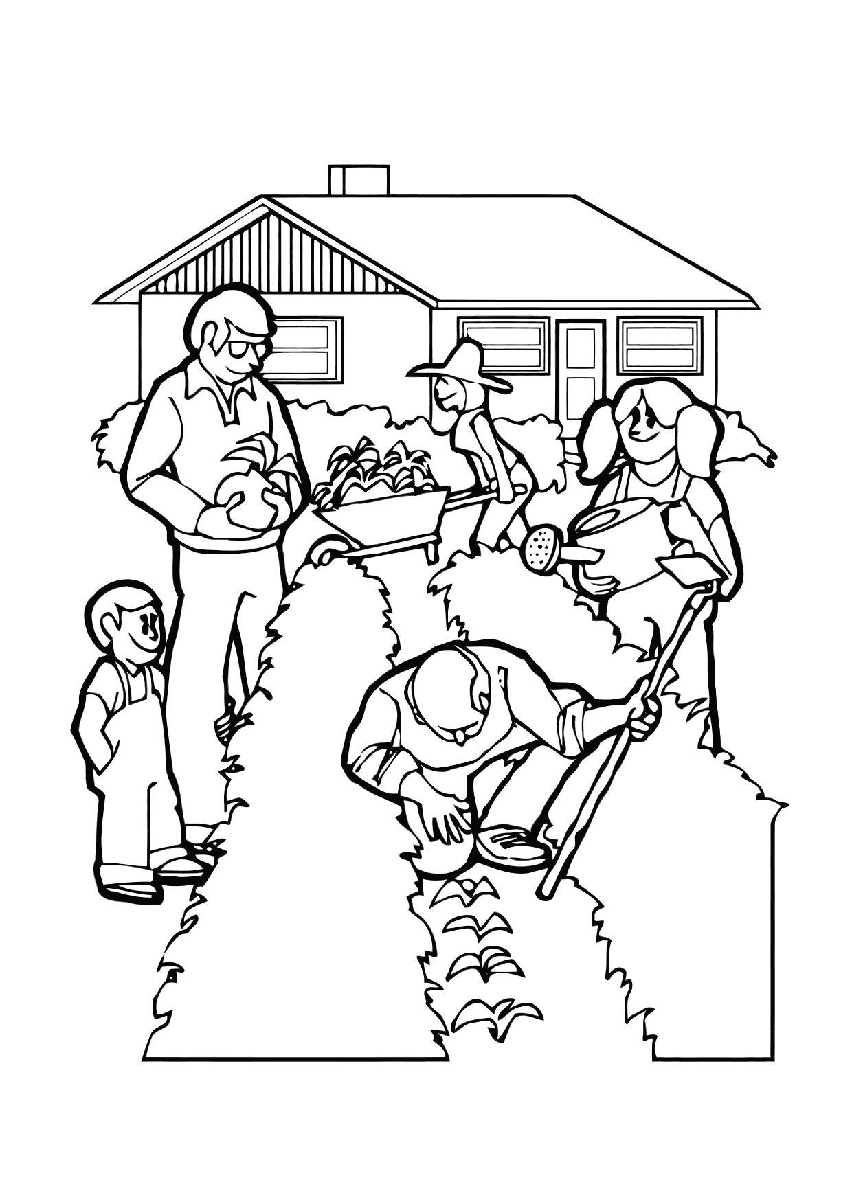 Coloring page gardening