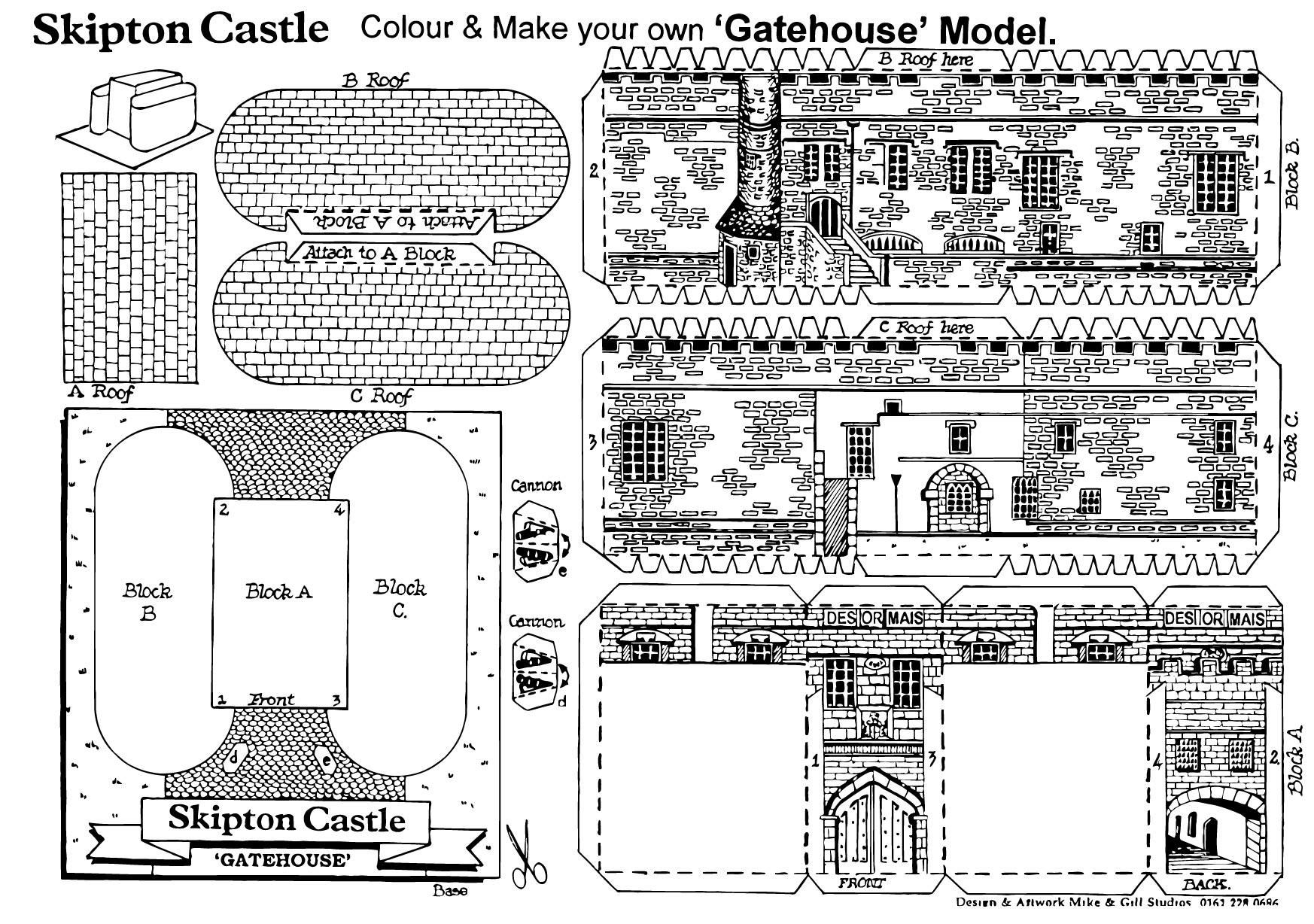 Coloring page gatehouse model