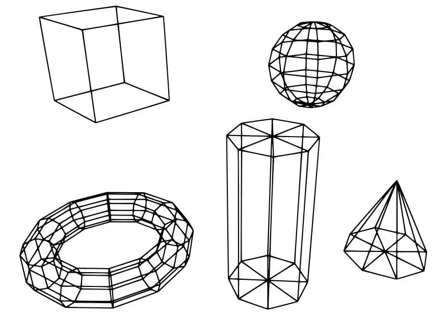 Coloring page geometric figures