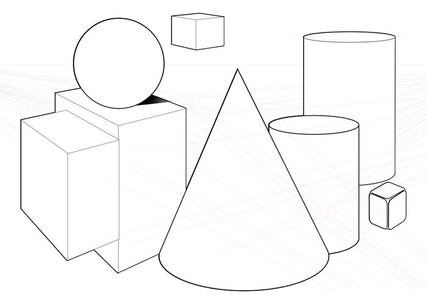 Coloring page geometric shapes