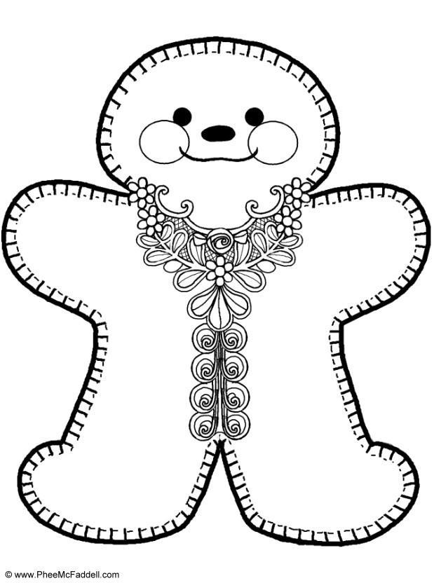 Coloring page gingerbread man