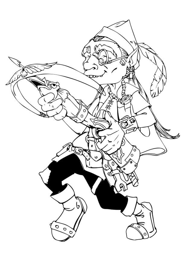 Coloring page gnome - gnome