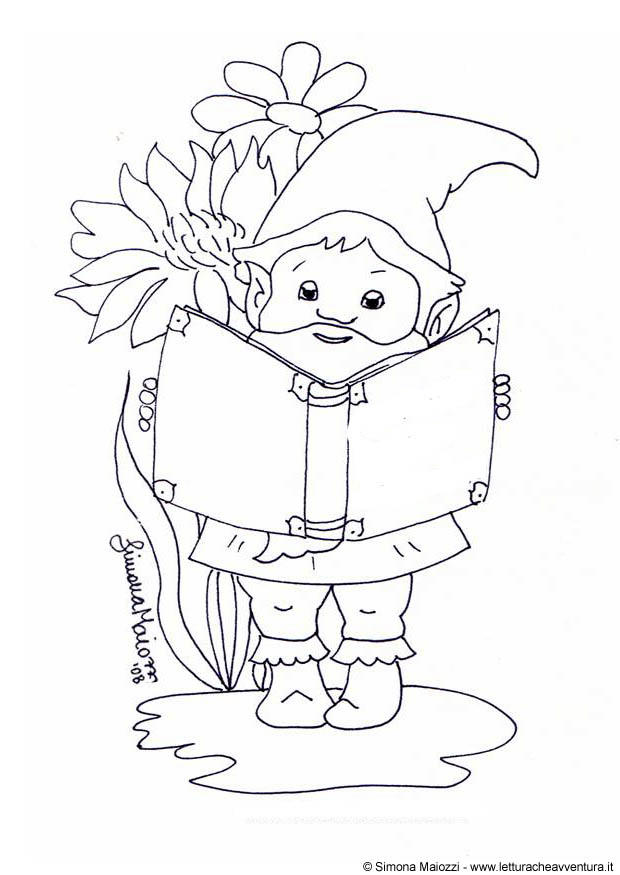 Coloring page gnome