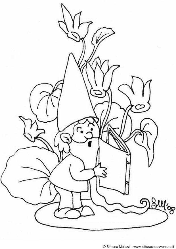 Coloring page gnome