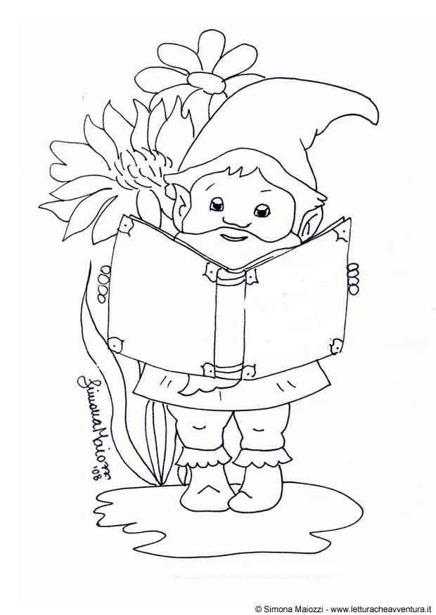 Coloring page gnome