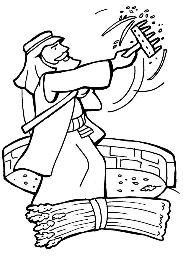 Coloring page grain harvester