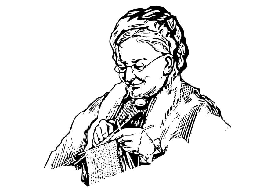 Coloring page grandmother