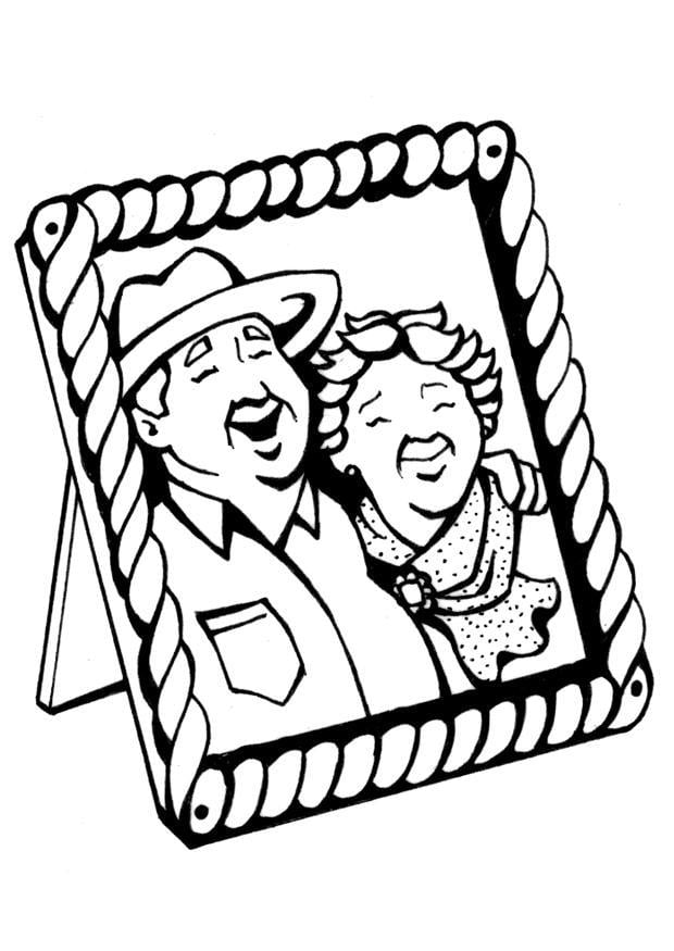 Coloring page grandparents