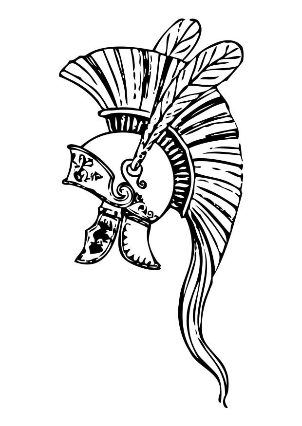 Coloring page greek helmet