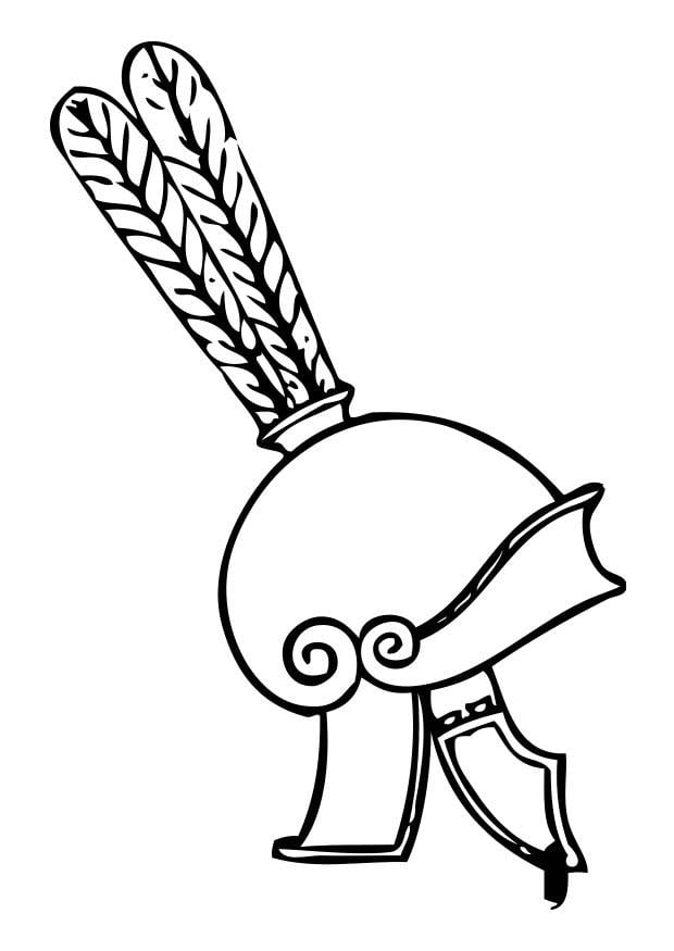 Coloring page greek helmet