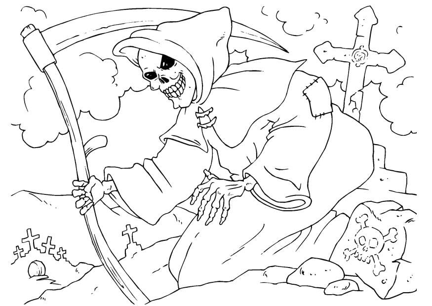 Coloring page grim reaper