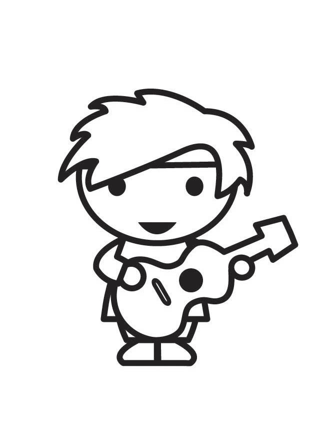 Coloring page guitarist