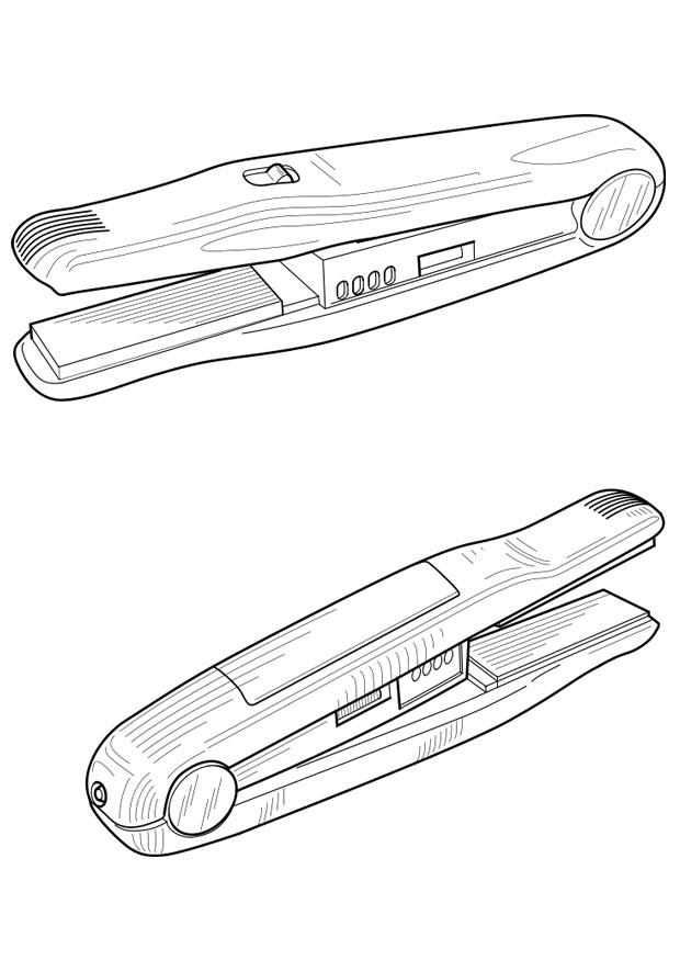 Coloring page hair straightener