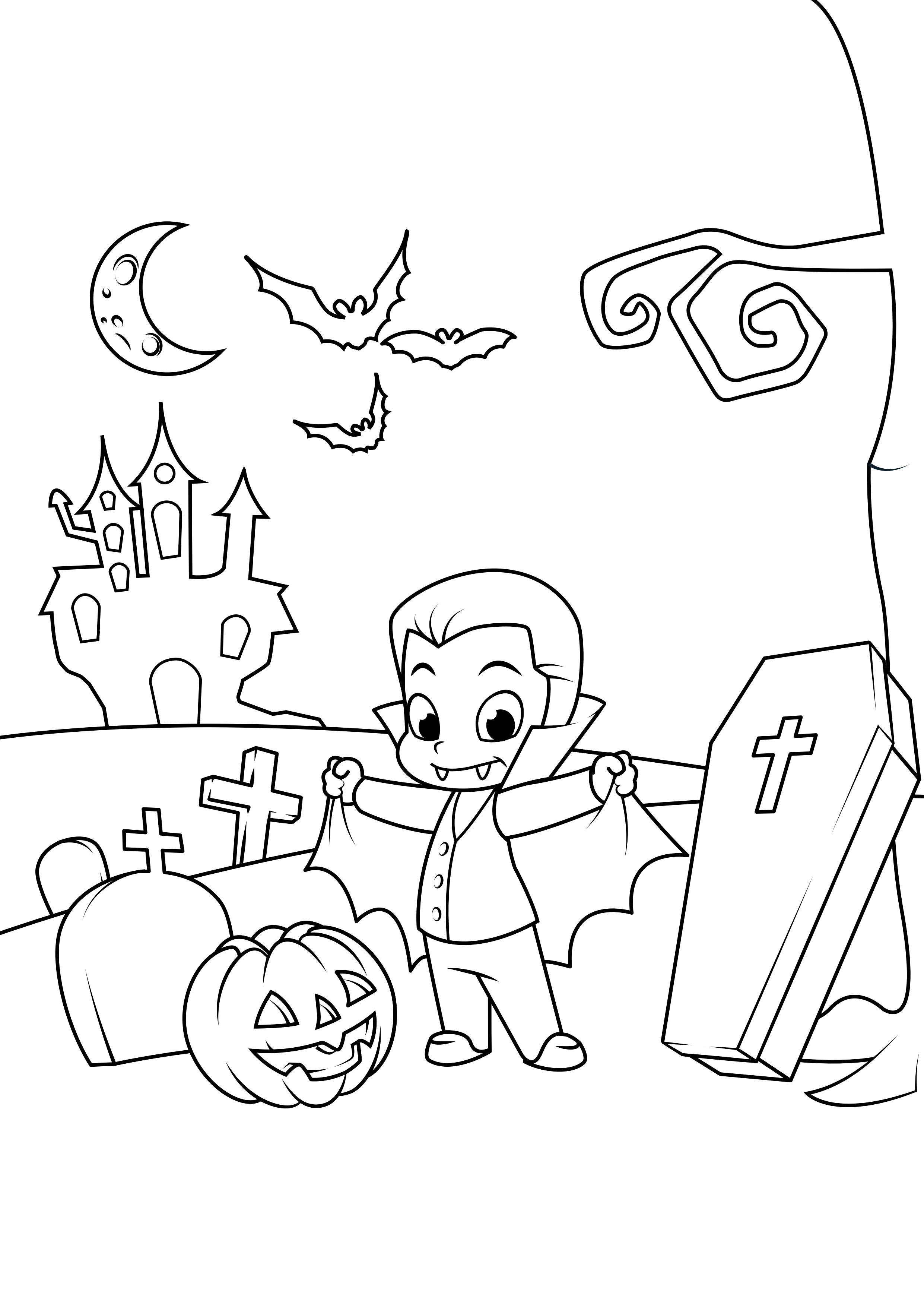 Coloring page halloween dracula