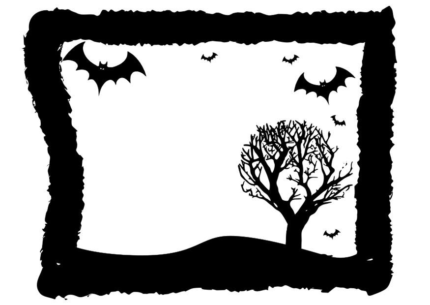 Coloring page halloween frame