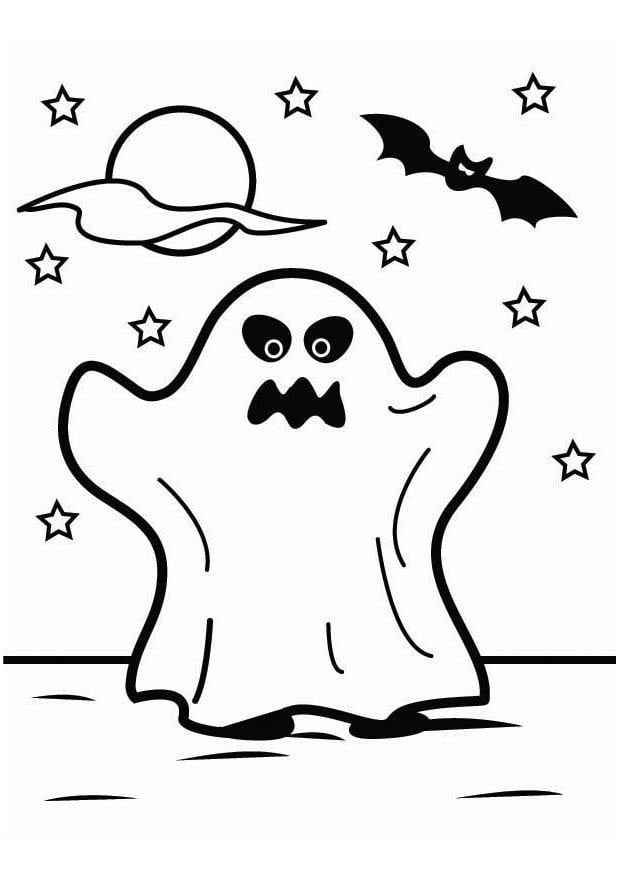 Coloring page halloween ghost