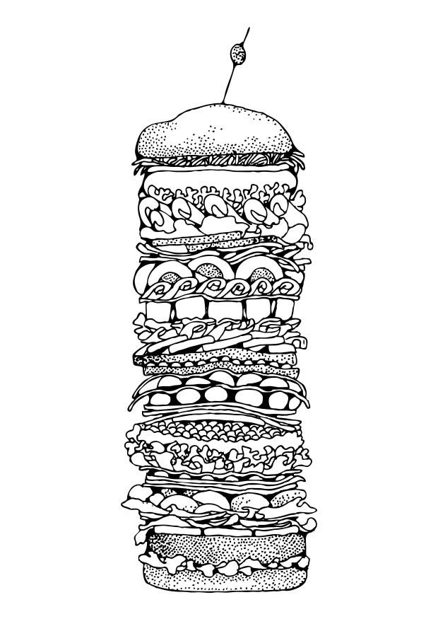 Coloring page hamburger