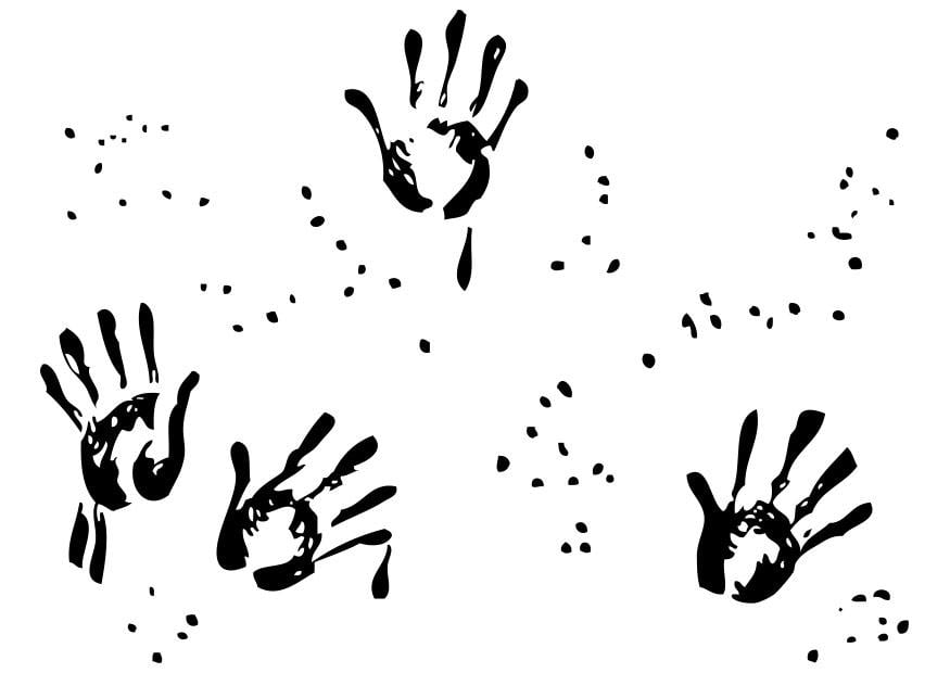 Coloring page hand prints