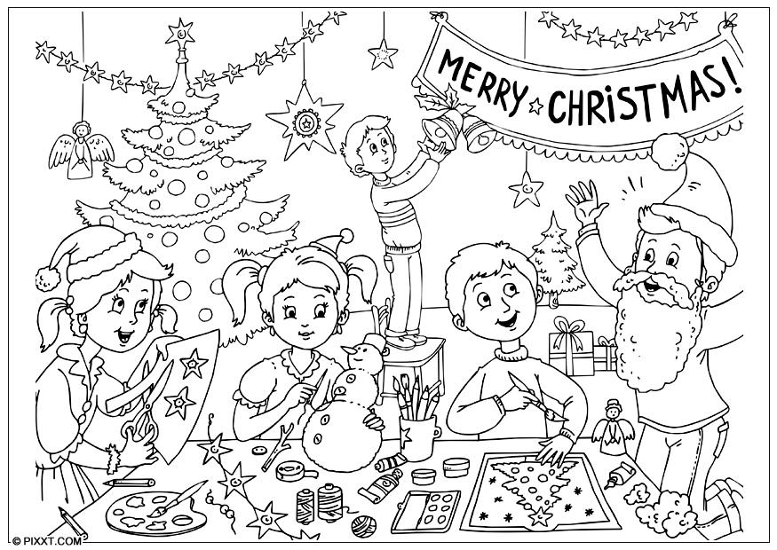 Coloring page happy christmas