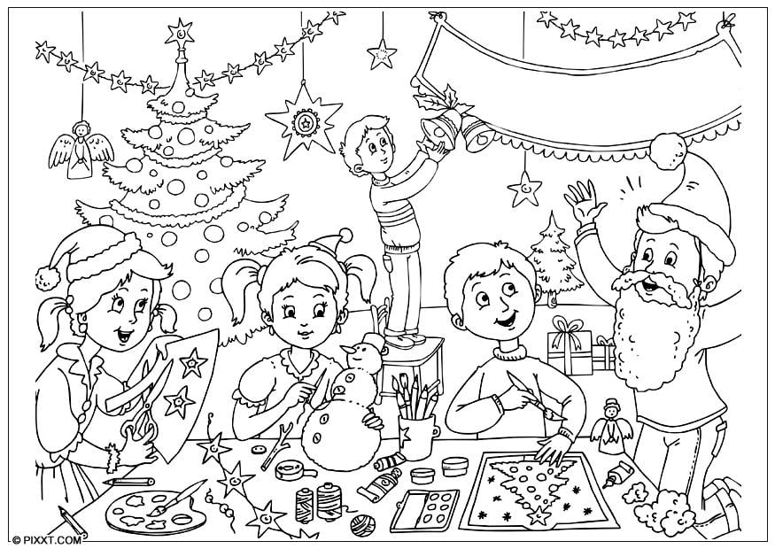 Coloring page happy christmas