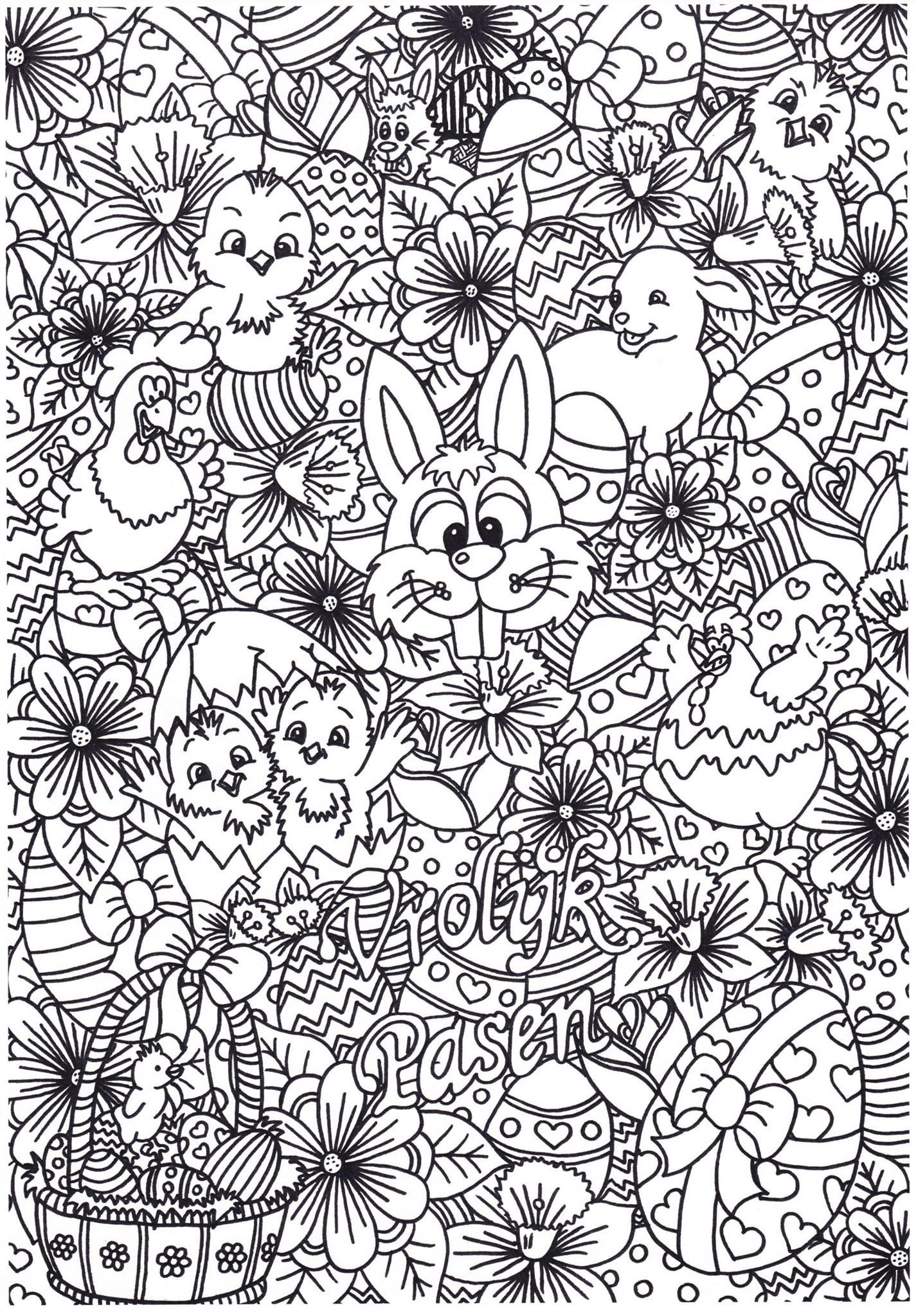 Coloring page happy easter