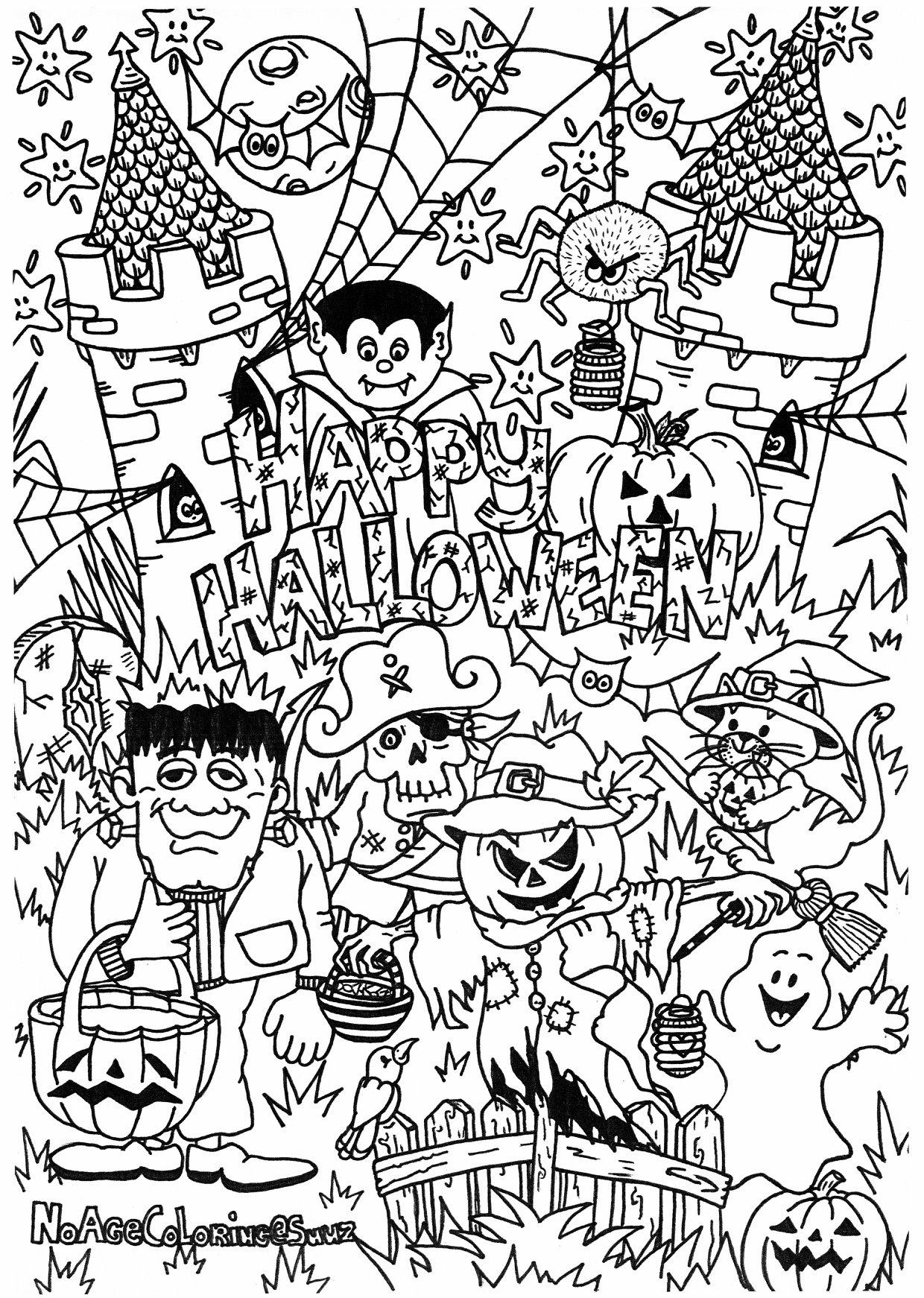 Coloring page happy halloween