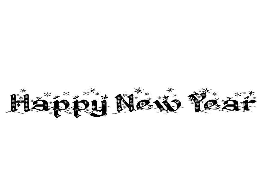 Coloring page happy new year