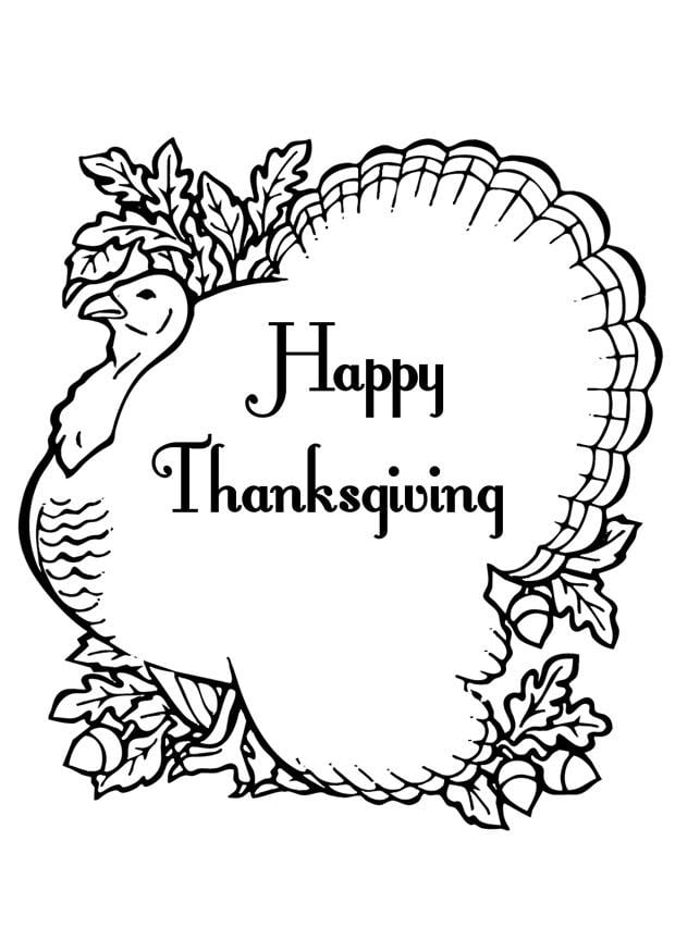 Coloring page happy thanksgiving