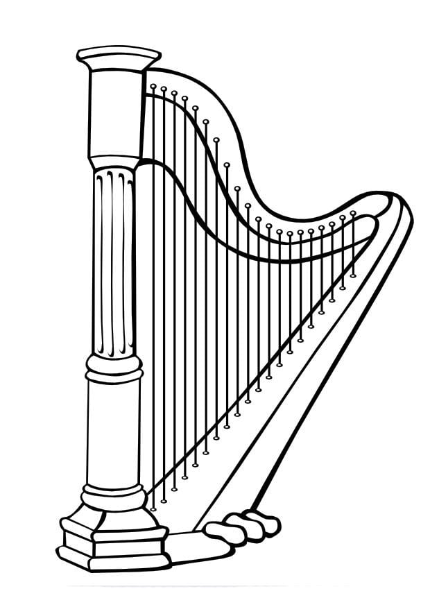 Coloring page harp