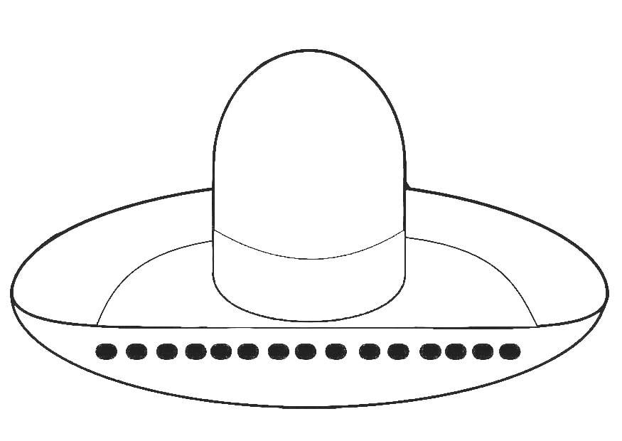 Coloring page hat - sombrero