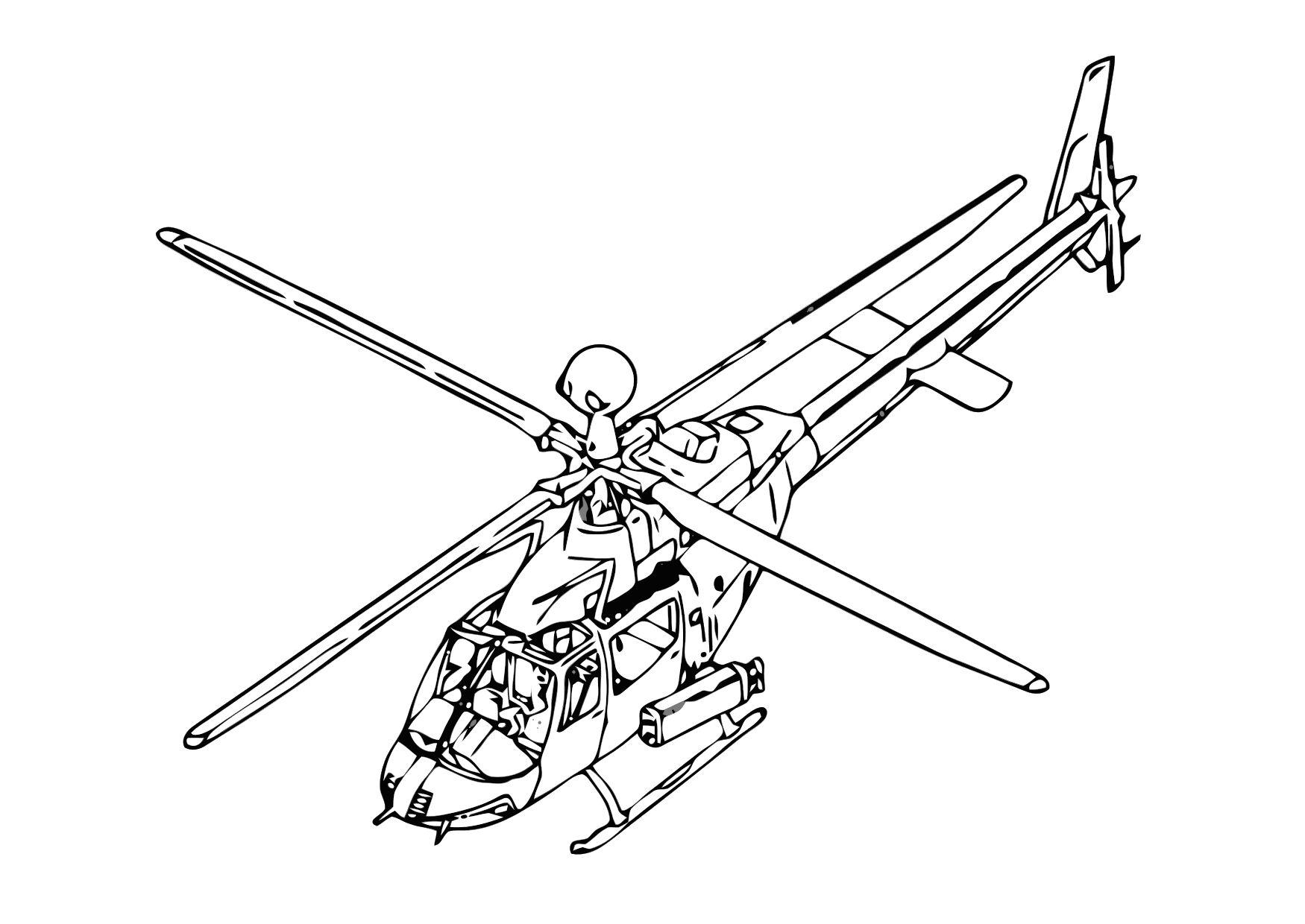 Coloring page helicopter