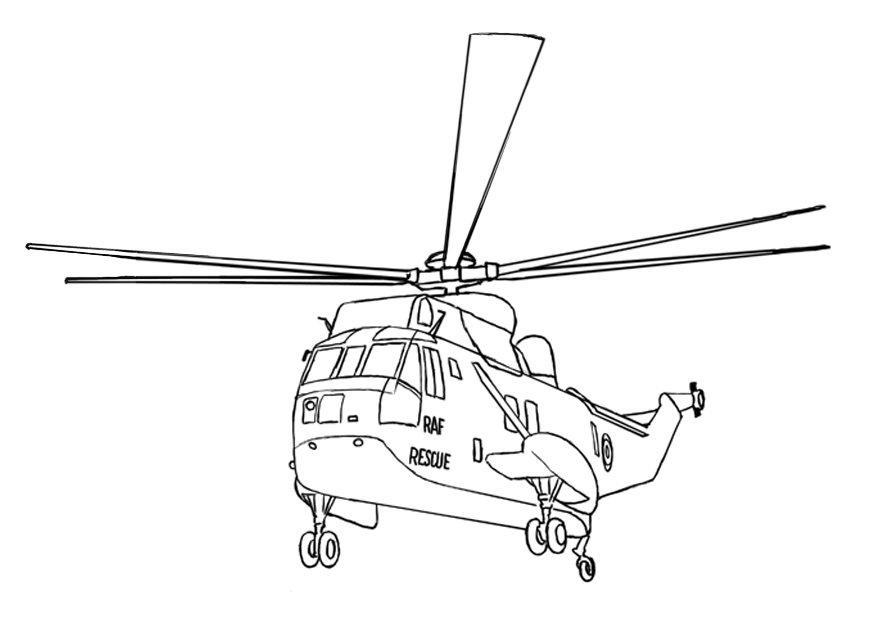 Coloring page helicopter