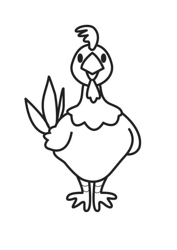 Coloring page hen