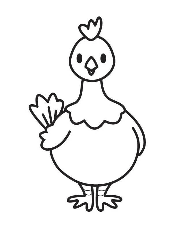 Coloring page hen