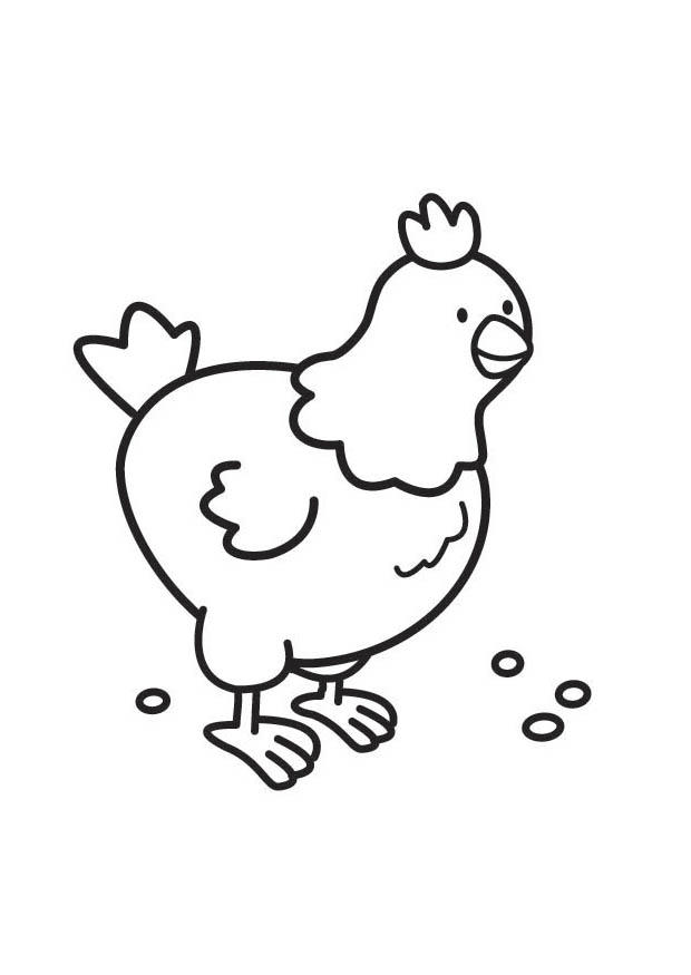 Coloring page hen