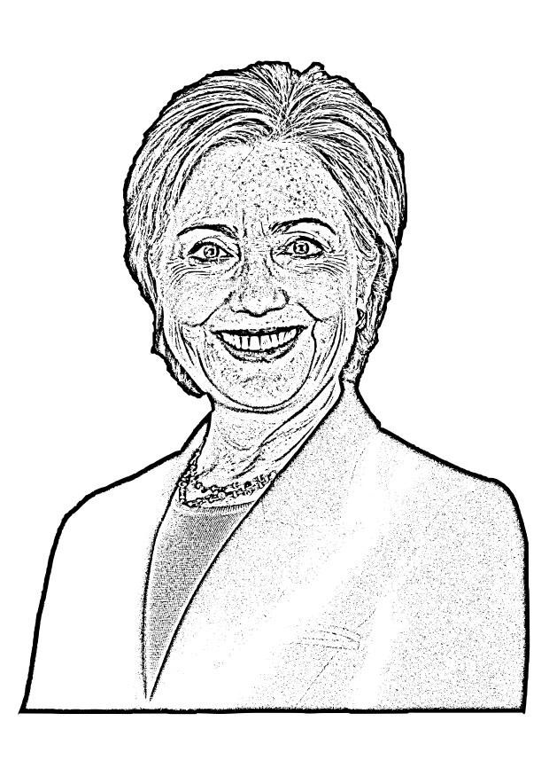 Coloring page hillary clinton