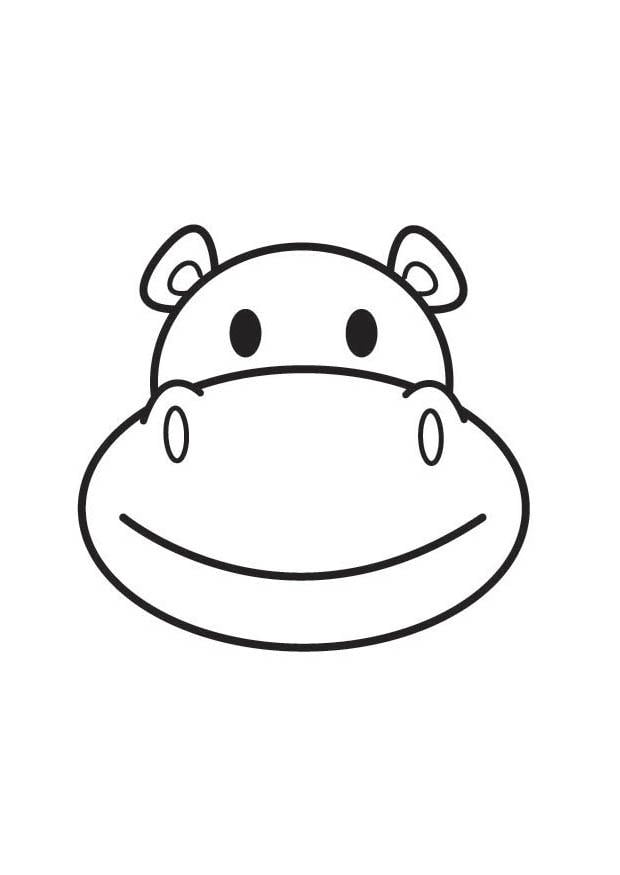 Coloring page hippopotamus head