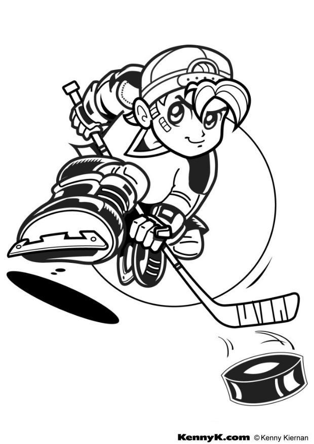 Coloring page hockey