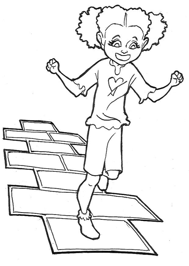 Coloring page hopscotch