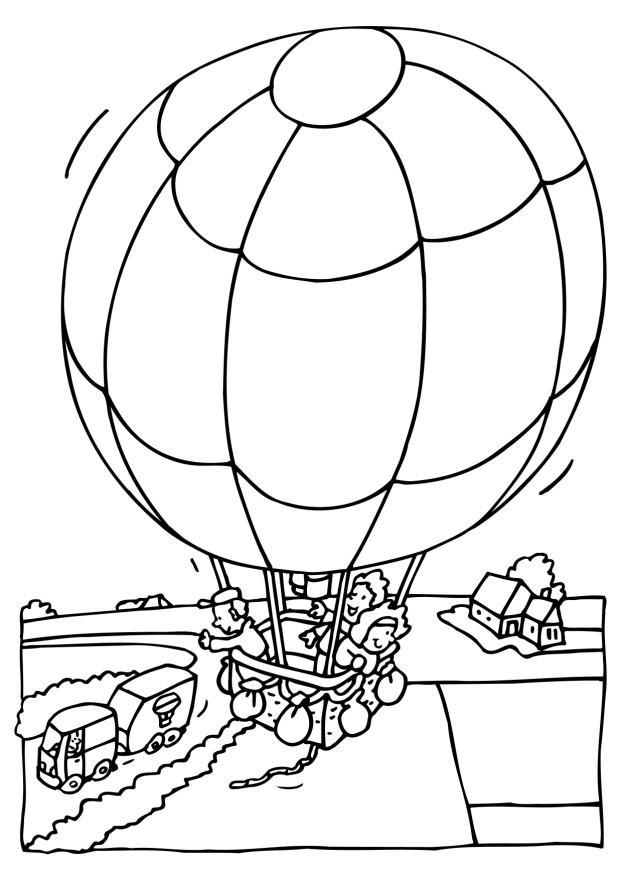 Coloring page hot air balloon