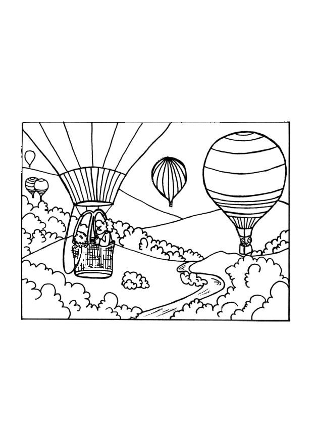 Coloring page hot air balloon