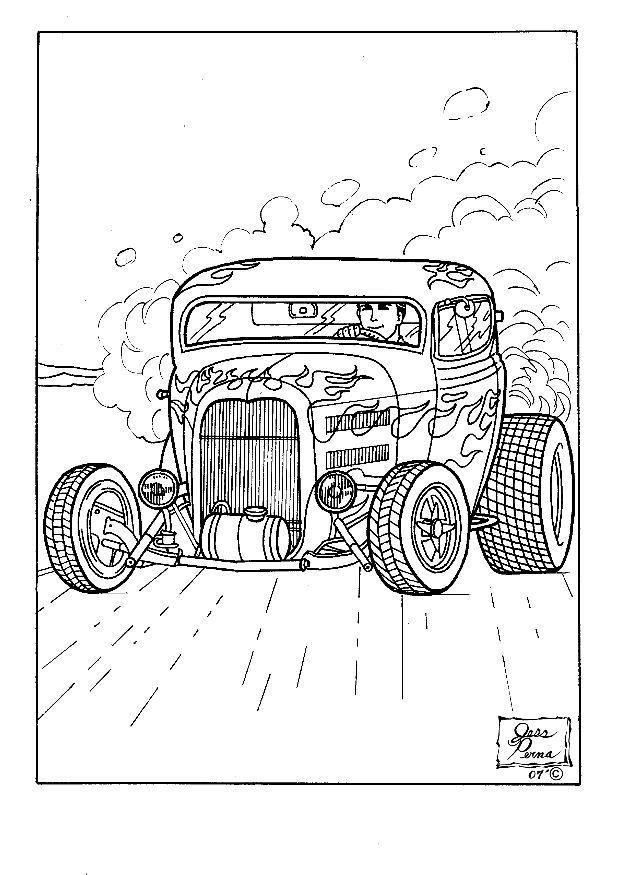 Coloring page hot rod