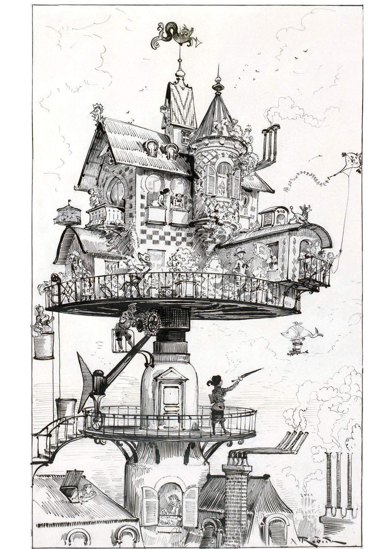 Coloring page house of the future - 1883