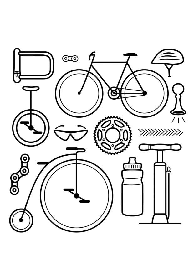 Coloring page icons - bicycle