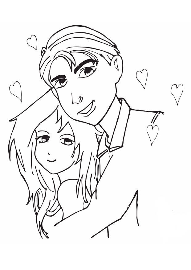 Coloring page in love