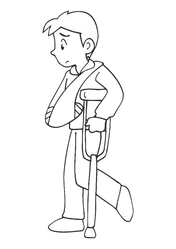 Coloring page injured