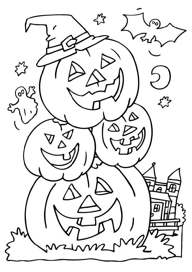 Coloring page jack-o-lanterns